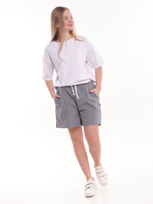 Шорты для девочки подростковые 22-4355 темно серый меланж - Mini maxi фото 2