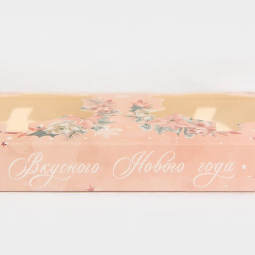 Цена за 5 шт. Коробка для капкейка «Новый год: Зимние цветы», 8×16×11.5 см