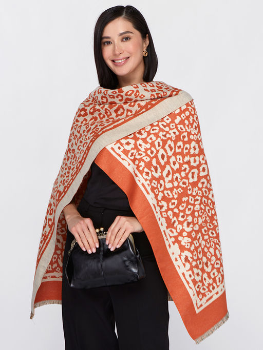 В составе ШЕРСТЬ и КАШЕМИР Большой, мягкий, теплый двусторонний палантин