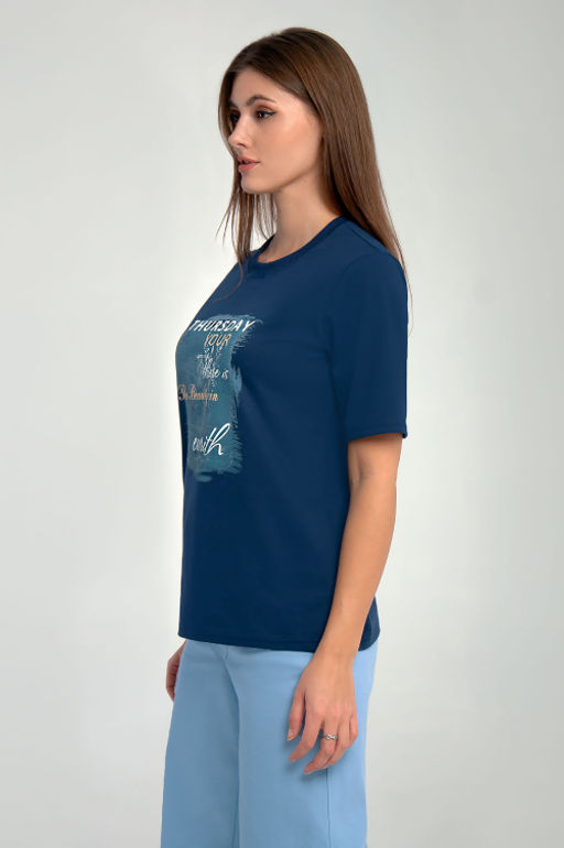 Арт. 31102 Футболка женская 44-52 (5 шт) Цвет:темно-синий - Калинка фото 15