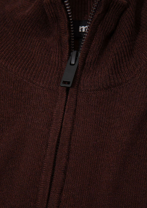 Yar? Fermuarl? Dik Yaka Bordo Kazak - Mavi фото 8