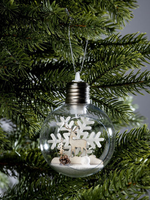 Ёлочный шар Снежный пейзаж, d=8 см, 1 LED, от батареек, свечение тёплое белое - Luazon lighting фото 10
