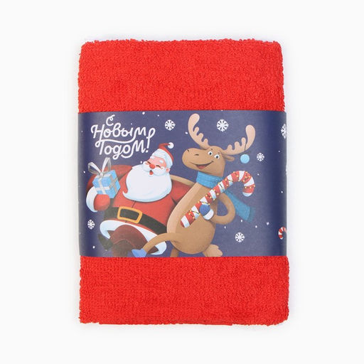 Набор новогодних махровых полотенец Этель. Новогодний дуэт, 30?30 см - 3 штуки, хлопок 100%