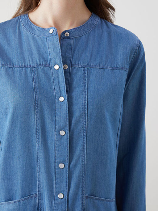 Bisiklet Yaka Kad?n Jean Tunik