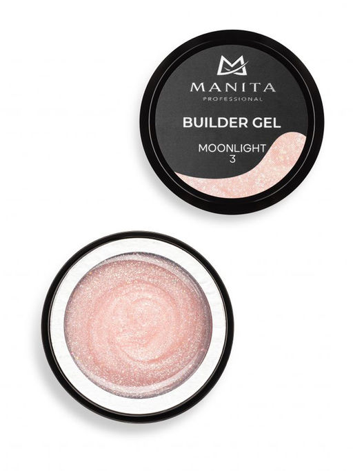 Manita Professional Гель моделирующий для ногтей с хлопьями юки / Builder Gel Moonlight №03, 15 мл