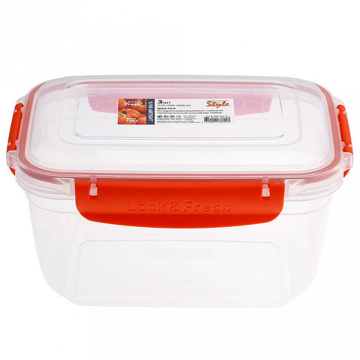 Контейнер для продуктов пластмассовый Мастер набор 3шт: 0,5л, 1л, 1,8л, прямоугольный, с клипсами, воздухонепроницаемый (герметичный), глубокий, съемный силиконовый уплотнитель, подходит для СВЧ (Россия) - Домашняя мода фото 6