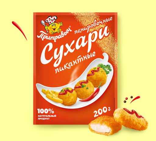 ПАНИРОВОЧНЫЕ СУХАРИ ПИКАНТНЫЕ 200 г
