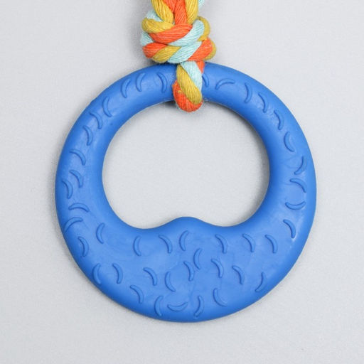 Игрушка жевательная с канатом Гиря, синяя - Пижон фото 4