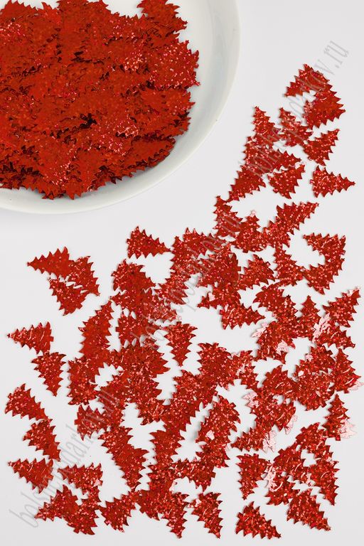 Пайетки "Елочки" 2,2*1,6 см/50 гр (SF-1139) красный