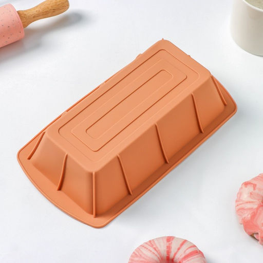 Форма для выпечки Доляна «Хлеб», силикон, 24×13×6 см, внутр.размер 21×11 см, бежевая