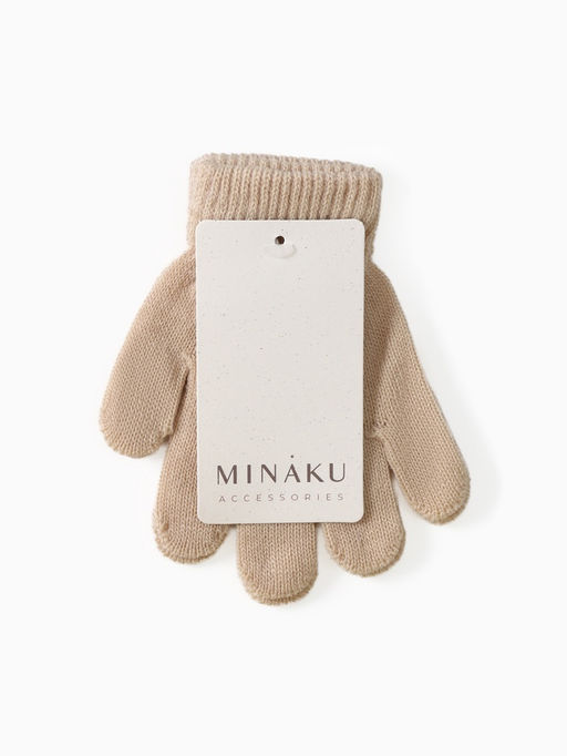Перчатки детские MINAKU, однослойные, 14 см, бежевые