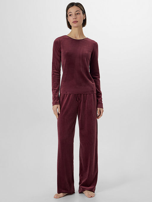 Комплект домашний женский велюровый бордовый