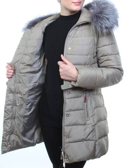 8158 Пальто зимнее женское (холлофайбер, натуральный мех чернобурки) - Fashion фото 12