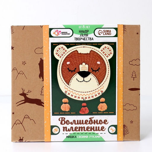 Плетение панно своими руками «Мишка», набор для творчества