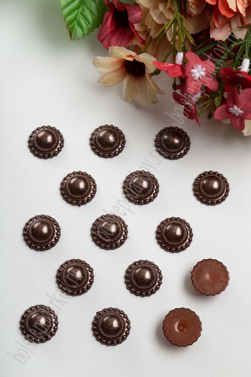 Полубусины "Цветочек" 18 мм, SF-431 (50 гр) шоколадный №80