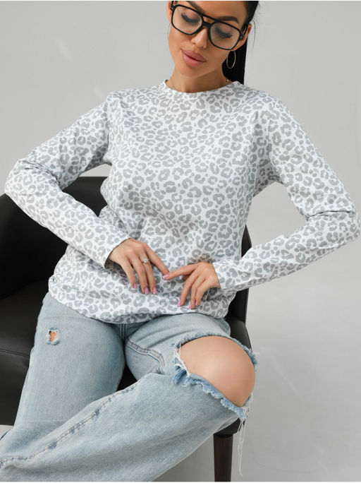 Лонгслив Леопард женский коричневый - София фото 57