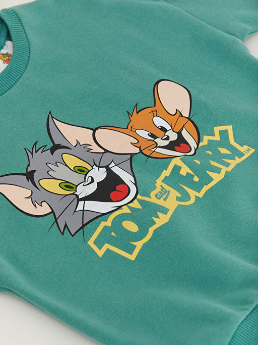 Bisiklet Yaka Uzun Kollu Tom and Jerry Bask?l? Erkek Bebek Sweatshirt - Waikiki фото 3