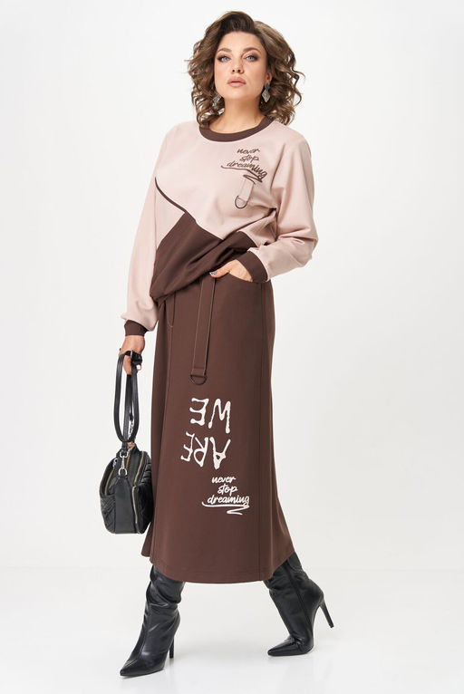 Костюм Aira Style 24129 пудра+коричневый  фото 11