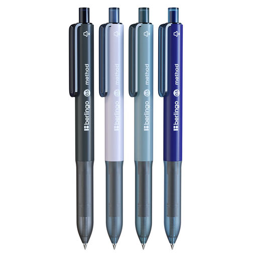 Ручка роллер автомат., бесшумная Berlingo "Method" (CRm_05008) синяя, 0.5мм