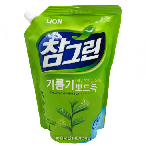 Средство для мытья посуды, фруктов и овощей Зеленый чай Chamgreen Lion, Корея, 1200 мл