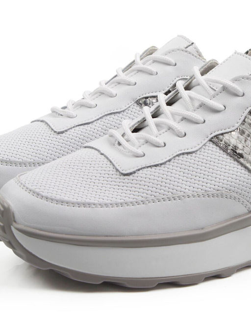 03-C129-9 WHITE Кроссовки женские (натуральная кожа)