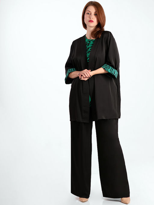 Костюм-тройка с накидкой принт зебра - Almond фото 2