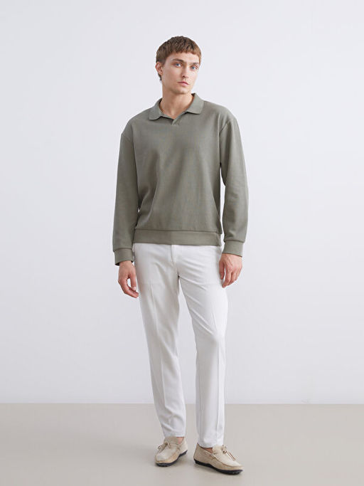 Polo Yaka Erkek Sweatshirt