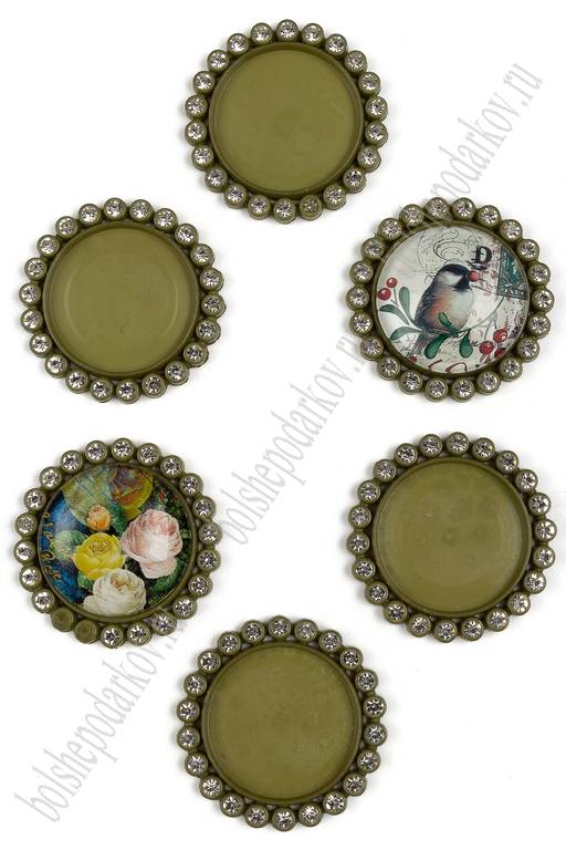 Крышечка-серединка со стразами (10 шт) SF-008, фисташковый №246