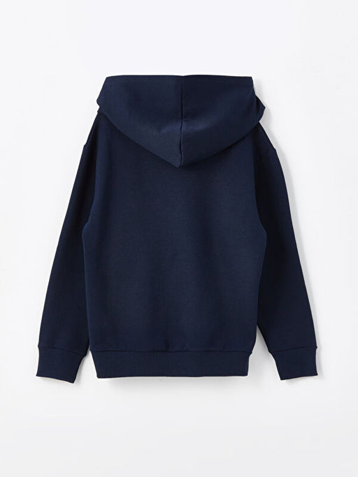 Kap??onlu Bask?l? Uzun Kollu Erkek ?ocuk Sweatshirt ve E?ofman Alt? - Waikiki фото 3
