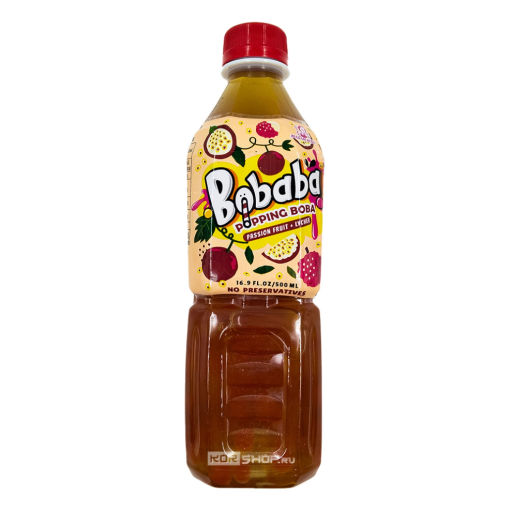 Напиток холодный чай Бабл Ти со вкусом маракуйи и личи Bubble Tea Bobaba Madam Hong, Тайвань, 500 мл Акция