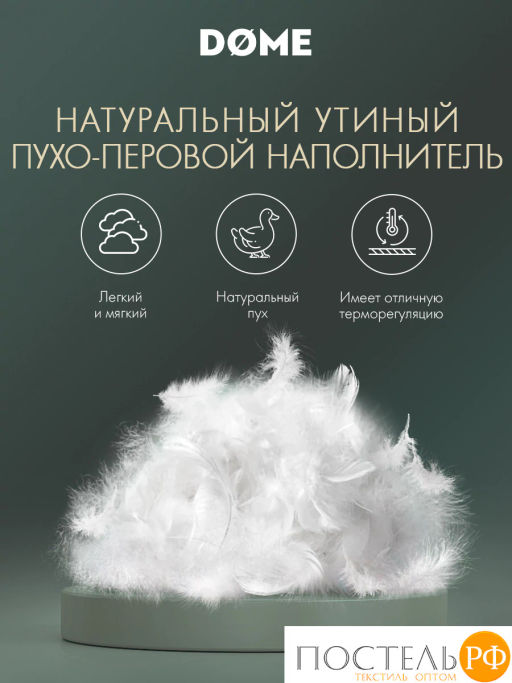 Одеяло Dome ПУХ-ПЕРО В ТИКЕ хл./ пух/перо,1350 г  фото 3