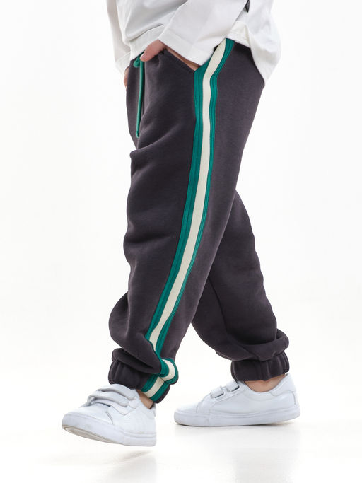 Брюки с лампасом для мальчика штаны спортивные 22-7681 светлый графит - Mini maxi фото 20