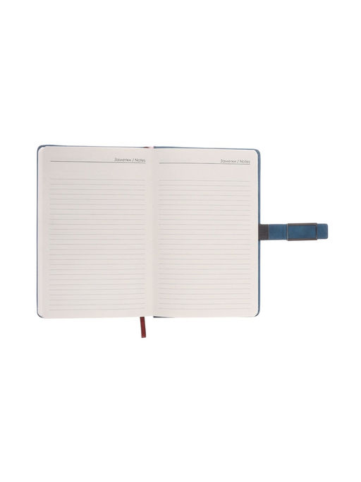 Ежедневник недатированный А5, с хлястиком, 112 листов, в линейку, пвх, синий - Simaland фото 10