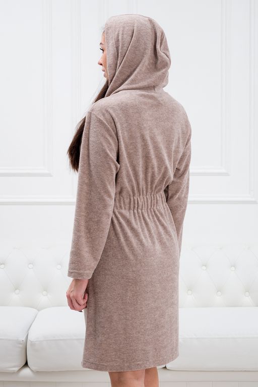 Халат женский из махры Нежность какао с молоком - Амадэль фото 6