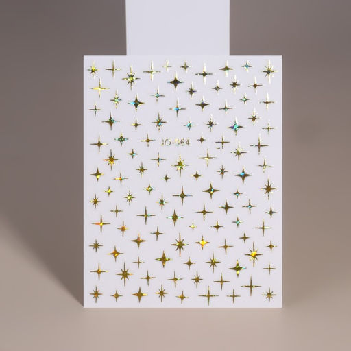 Цена за 2 шт. Наклейки для ногтей Звезда, объёмные, фольгированные, цвет золотистый - Qf фото 4