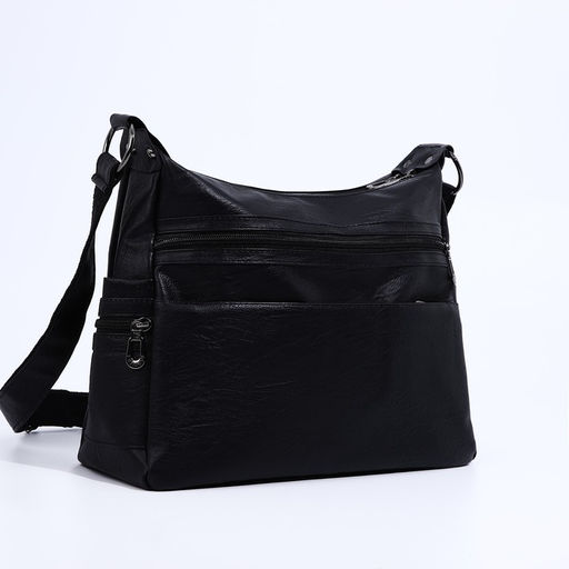 Сумка-мешок на молнии цвет чёрный - Simaland фото 3