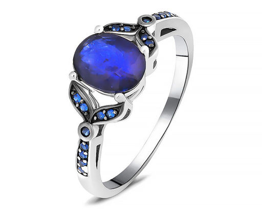 Кольцо, сапфир корунд , наносапфир, SL-RIC74