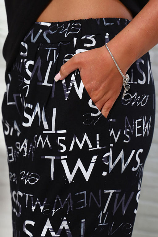 Костюм с брюками чинос, принт, черный (911-1) - Плиона фото 15