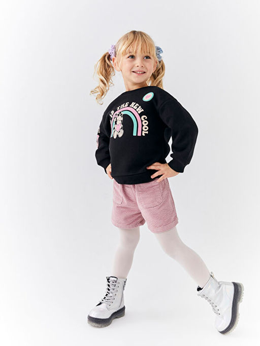 Beli Lastikli Basic Kadife ?ort ve K?lotlu ?orap 2li