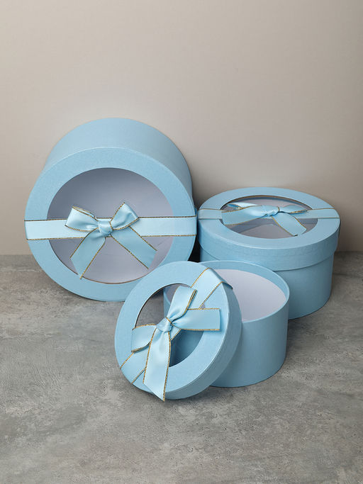 Коробка подарочная 3 штуки 20х20х11 см / 3431-3 /уп 30/голубая - ГалеонТрейд фото 7