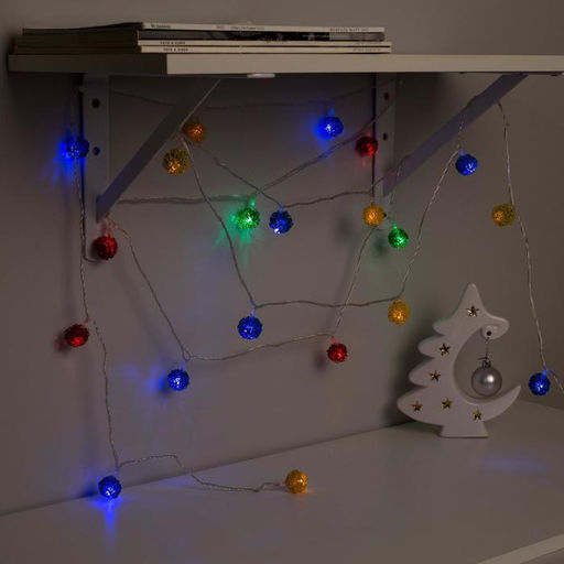 Гирлянда Нить 4 м с насадками Шарик проволока, IP20, прозрачная нить, 20 LED, свечение мульти, 8 режимов, 220 В - Luazon lighting фото 3