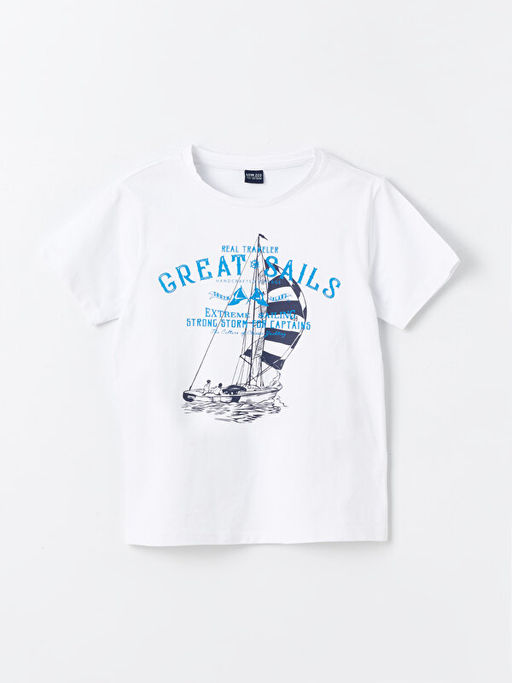 Bisiklet Yaka Bask?l? K?sa Kollu Erkek ?ocuk ?ortlu Pijama Tak?m? - Waikiki фото 2