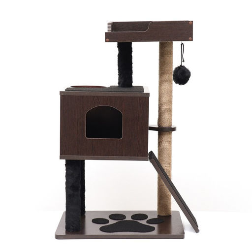 Комплекс для кошек с когтеточкой, с домиком, 58 х 54 х 87см, ЛДСП, цвет венге - Пижон фото 2
