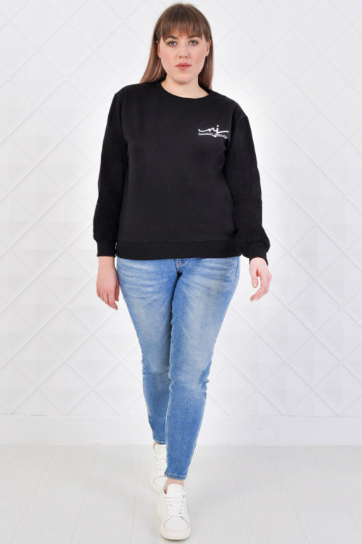 Арт. 13102 Толстовка женская 50-58 (5 шт) Цвет:черный - Калинка фото 3