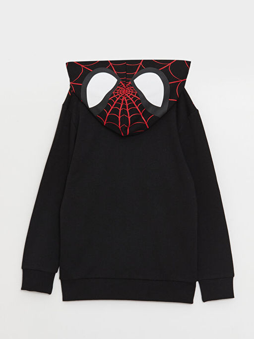 Kap??onlu Spiderman Bask?l? Uzun Kollu Erkek ?ocuk Fermuarl? Sweatshirt - Waikiki фото 2