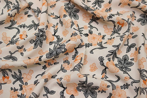 Штапель Капуцин цв.персиковый, ш.1.45м, вискоза-100%, 100гр/м.кв - Купава фото 3