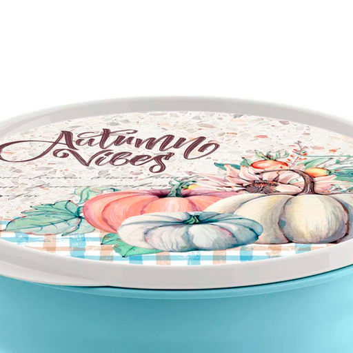 Миска "Latina" 2,1л с крышкой с декором (мятно-голубая) 223102414/02