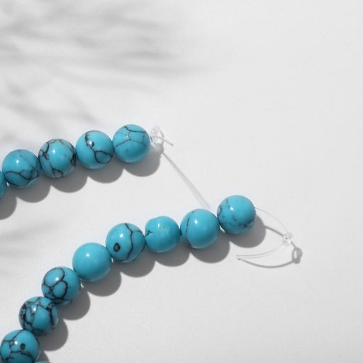 Бусины на нити шар №8 «Бирюза новая», 38 см