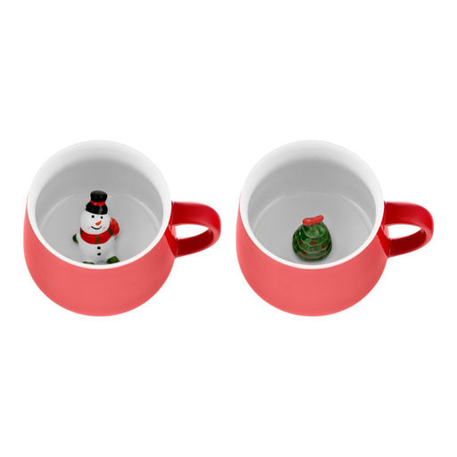 Кружка подарочная с фигуркой внутри Walmer Snowman, 0.35 л, цвет красный  фото 2