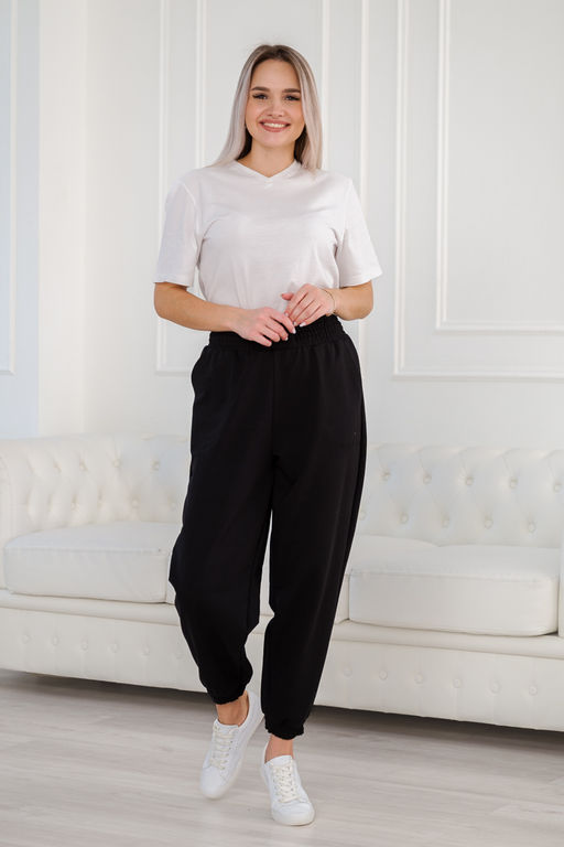 Брюки женские из футера Забава черный